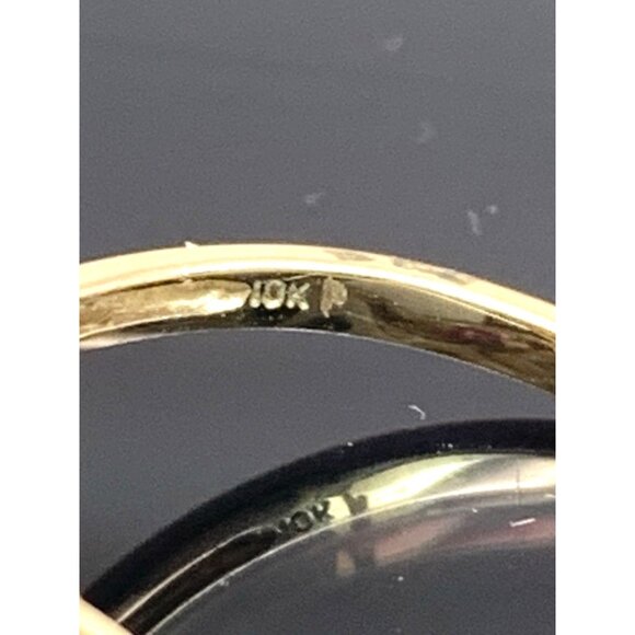 Pearl Red Gemstone Cocktail Ring 10k Yellow Gold Estate Jewelry Women's Size 7 - Picture 10 of 14